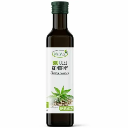 Olej Konopny Tłoczony na Zimno Bio 500 ml - Natvita
