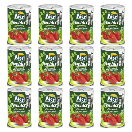 12 x Pomidory Obierane Całe 400 g - Kier