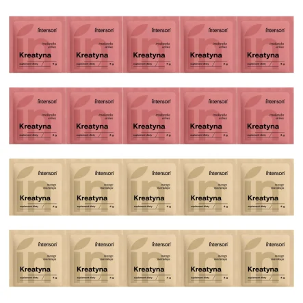 10 x Kreatyna o Smaku Truskawka-Arbuz 4 g  + 10 x Kreatyna o Smaku Mango-Marakuja 4 g - Intenson