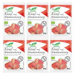 6 x Kisiel o Smaku Truskawkowym z Liofilizowanymi Truskawkami Bez Dodatku Cukru Bio 38 g - Bio Planet