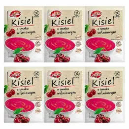 6 x Kisiel o Smaku Wiśniowym Bez Dodatku Cukru 40 g - Celiko