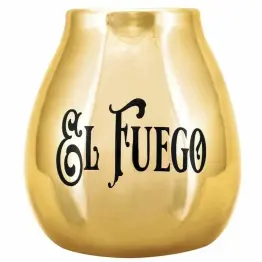 Tykwa Ceramiczna z Logo El Fuego ZŁOTA 300 ml