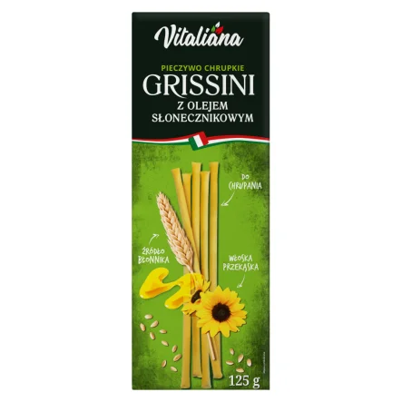  Paluszki Grissini z Olejem Słonecznikowym 125 g NaturAvena