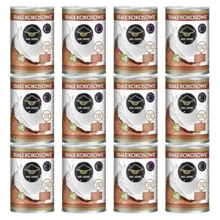 12 x Białe Kokosowe Mleczko 5-7% Tłuszczu 400 ml - Mr. Ming