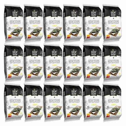 18 x Chipsy Nori Prażone Glony Przekąska Classic 4,5 g - Sen Soy
