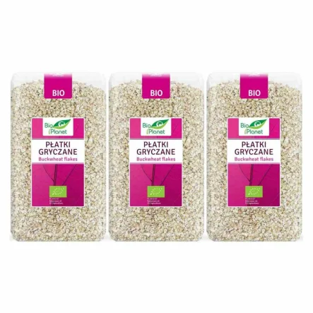 Zestaw 3 x Płatki Gryczane Bio 600 g - Bio Planet 