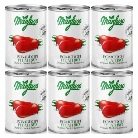 6 x Pomidory Bez Skórki Bio 400 g - Manfuso