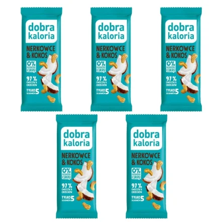 5 x Baton Nerkowce i Kokos 35 g - Dobra Kaloria