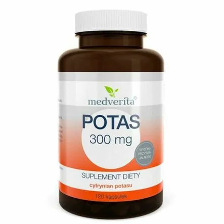 Potas (Cytrynian Potasu) 120 Kapsułek 300 mg - Medverita