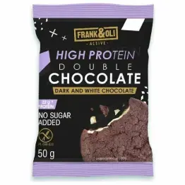 Ciastko Proteinowe Podwójna Czekolada Bez Dodatku Cukru Bezglutenowe 50 g  - Frank and Oli
