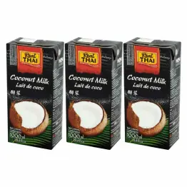Zestaw 3 x Mleko Kokosowe UHT 85% Ekstrakt Kokosa 1L - RealThai