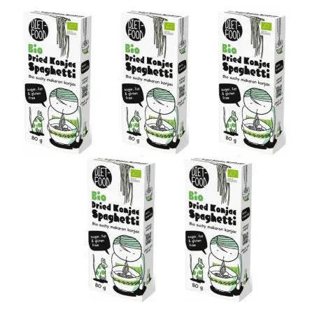5 x Makaron Konjac Suchy Bio Spaghetti 80 g - Diet-Food
