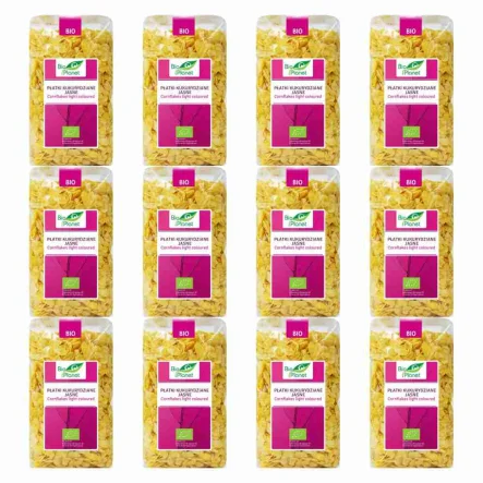 12 x Płatki Kukurydziane Jasne Bio 250 g - Bio Planet - Płatki Śniadaniowe Eko