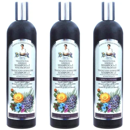 3 x Szampon  No 1 Na Cedrowym Propolisie Wzmacniający 550 ml - Agafji