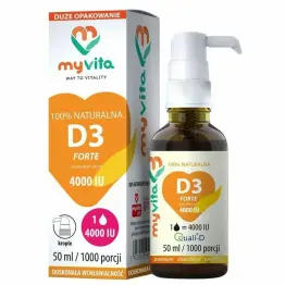 Naturalna Witamina D3 Forte 4000 IU 1000 Porcji 50 ml - MyVita