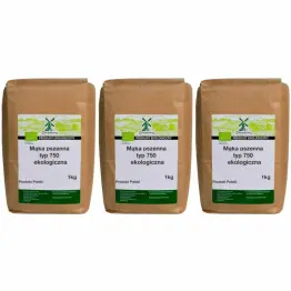 3 x Mąka Pszenna Typ 750 Eko 1 kg - Młyn Kopytowa
