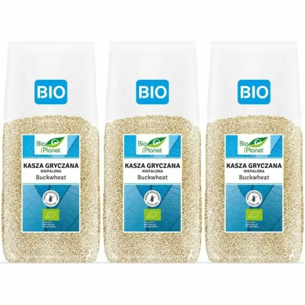 Zestaw 3 x Kasza Gryczana Niepalona Bezglutenowa Bio 1 kg - Bio Planet