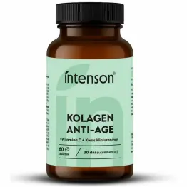 Kolagen z Witaminą C i Kwasem Hialuronowym ANTI-AGE 60 Tabletek - Intenson