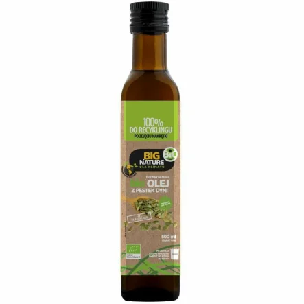 Olej z Pestek Dyni BIO Tłoczony Na Zimno 500 ml - Big Nature