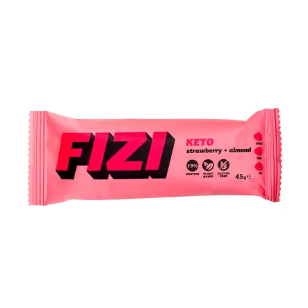 KETO Baton Proteinowy Bezglutenowy Truskawka+ Migdał 45 g - FIZI