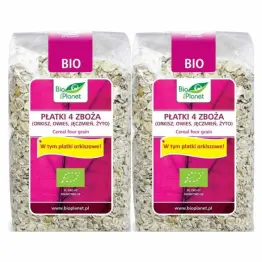 2 x Płatki 4 Zboża Bio 300 g - Bio Planet - Jęczmienne, Orkiszowe, Owsiane, Żytnie