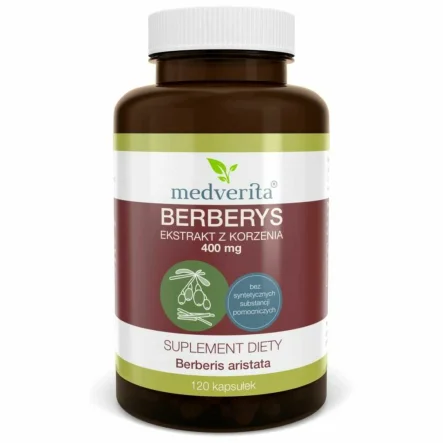 Berberys Ekstrakt 400 mg 120 Kapsułek - Medverita