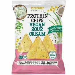 Wypiekane Piramidki o Smaku Wegańska Kwaśna Śmietana Bezglutenowe 60 g - Popcrop