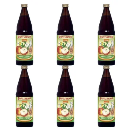 6 x Niepasteryzowany Ocet Jabłkowy Niefiltrowany Bio 750 ml Demeter