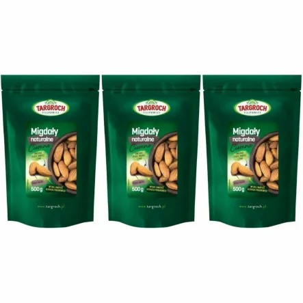 3 x Migdały Naturalne Ciemne 500 g - Targroch