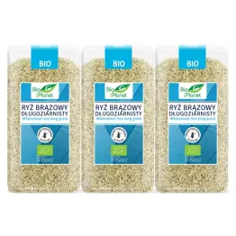 3 x Ryż Brązowy Długoziarnisty Bezglutenowy Bio 500 g - Bio Planet