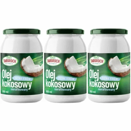 Zestaw 3 x Olej Kokosowy Extra Virgin Nierafinowany 900 ml - Targroch