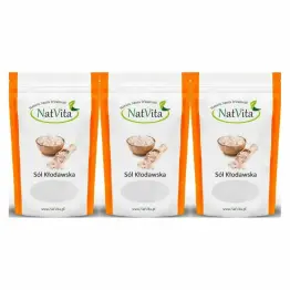 3 x Sól Kłodawska Kamienna Różowa Miałka 700 g - Natvita