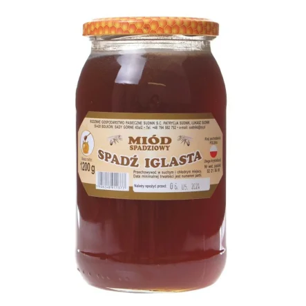 Miód Spadziowy 1,2 kg Pasieka Sudnik