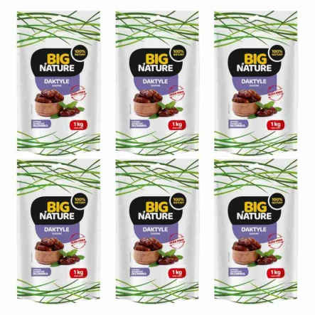 Zestaw 6 x Daktyle Suszone Naturalne bez Pestek 1 kg -  Big Nature 