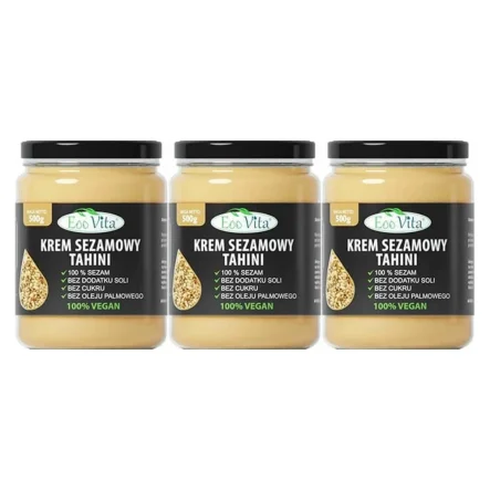 3 x Krem Sezamowy Tahini 500 g - EOOVITA