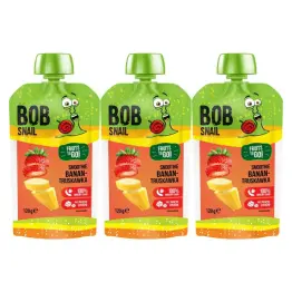 3 x Smoothie Bananowo-Truskawkowe Bez Dodatku Cukru 120 ml - Bob Snail