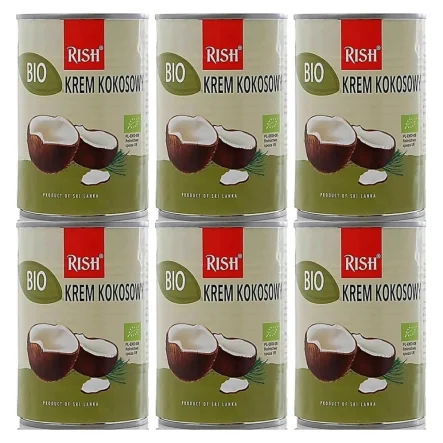 6 x Krem Kokosowy 17% Tłuszczu Bio 400 ml - Rish