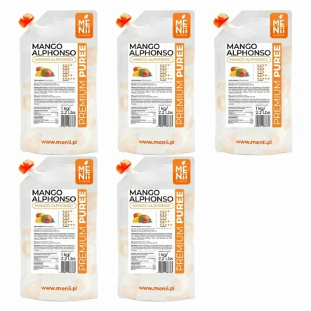 5 x Puree Mango Alphonso Premium Pulpa 1 kg Menii