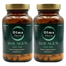 2 x KOLAGEN ANTI-AGE Kwas Hialuronowy Witamina C 90 Kapsułek - Olma Pharm