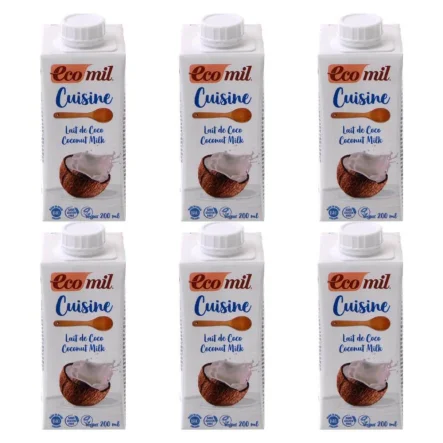 6 x Mleczko Kokosowe Bio 60% 200 ml UHT Ecomil