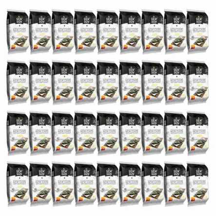 36 x Chipsy Nori Prażone Glony Przekąska Classic 4,5 g - Sen Soy