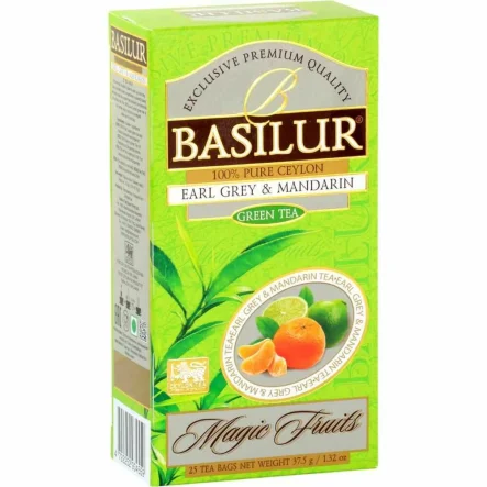 Herbata Zielona z Dodatkami Earl Grey and Mandarin Saszetki 37,5 g (25x 1,5 g) - Basilur