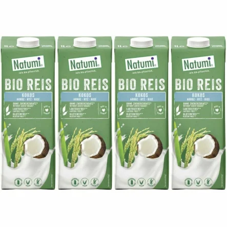 4 x Napój Ryżowo-Kokosowy Bezglutenowy Bio 1 l UHT Natumi