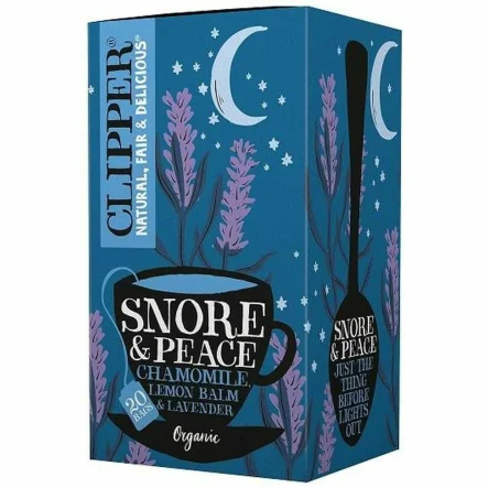 Herbatka z Melisą i Lawendą BIO (Snore and  Peace) 30 g (20x 1,5 g) - Clipper