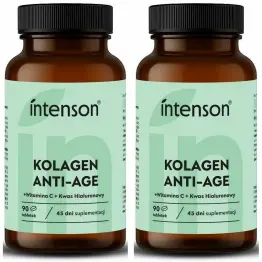 2 x Kolagen Anti-Age z Witaminą C i Kwasem Hialuronowym 90 Tabletek - Intenson