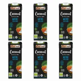 6 x Napój Kokosowy Keto Low Carb Bezglutenowy BIO 1 l - Ecomil