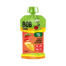 Smoothie Bananowo-Truskawkowe Bez Dodatku Cukru 120 ml - Bob Snail