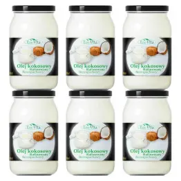 6 x Olej Kokosowy Rafinowany Bezzapachowy 900 ml - EOOVITA