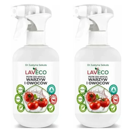 2 x Naturalny Płyn do Mycia Warzyw i Owoców 0,5 l - Laveco