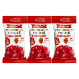 3 x Chrupiąca Truskawka do Kieszeni (Owoce Liofilizowane) 13 g - Mixit